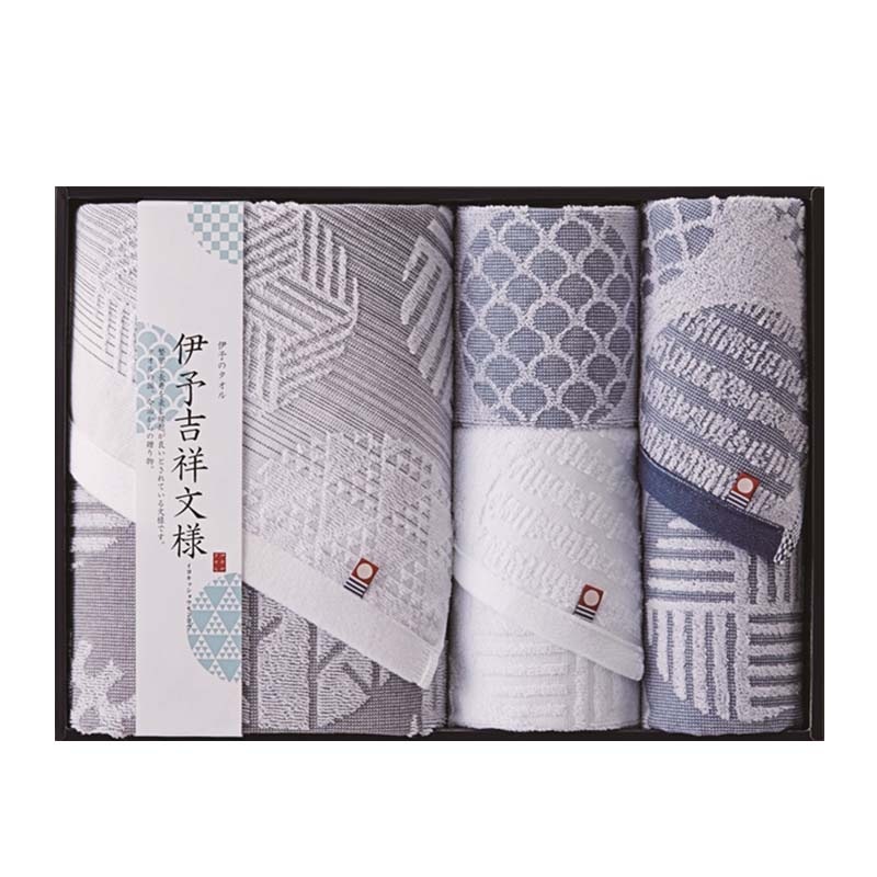 伊予吉祥文様 バスタオル、フェイスタオル2P、ウォッシュタオル