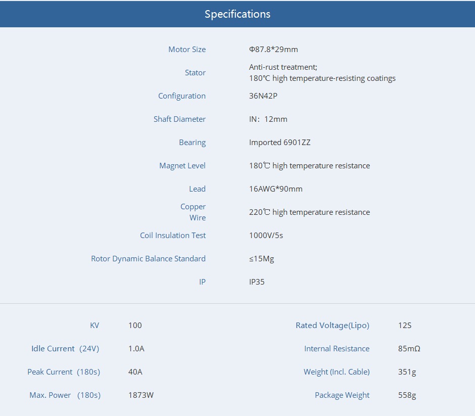 T-MOTOR Antigravity  MN8012 KV100