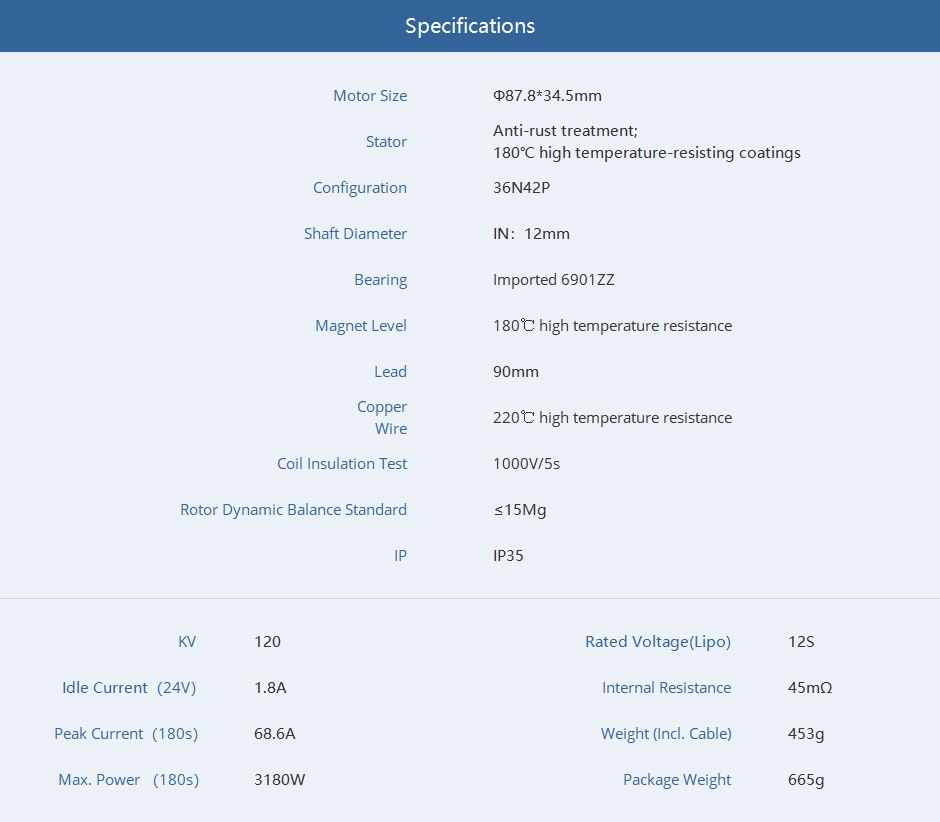 T-MOTOR Antigravity  MN8017 KV120/140/160