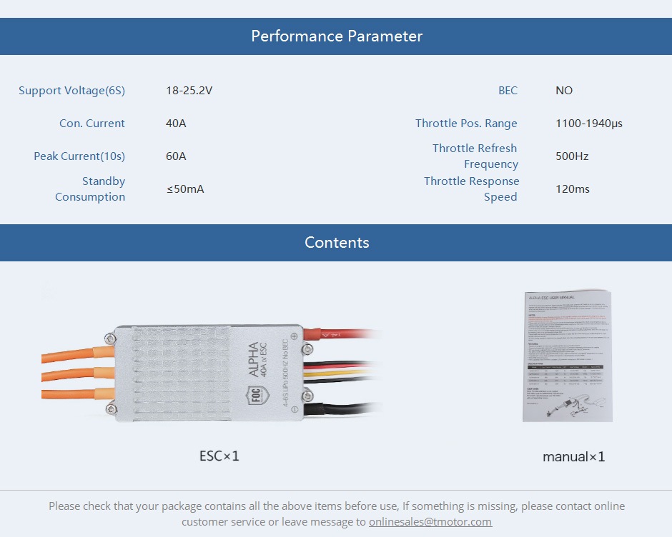 T-MOTOR ALPHA 40A 6S