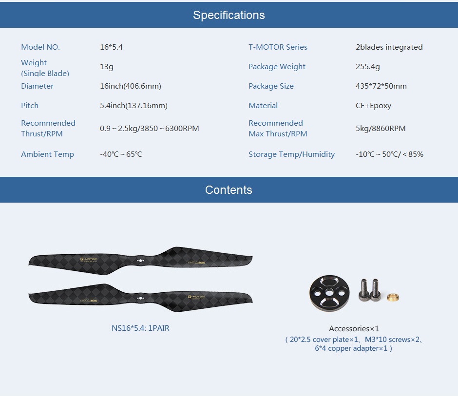 T-MOTOR NS16��5.4  Prop-2PCS/PAIR