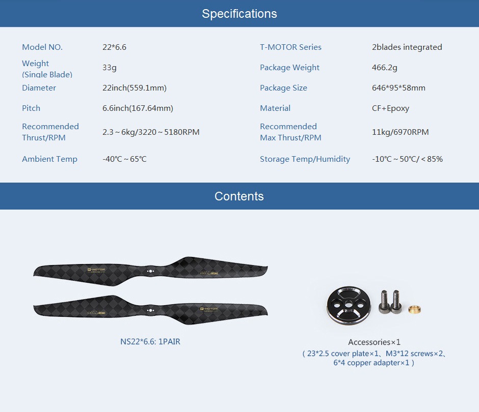 T-MOTOR NS22��6.6 Prop-2PCS/PAIR