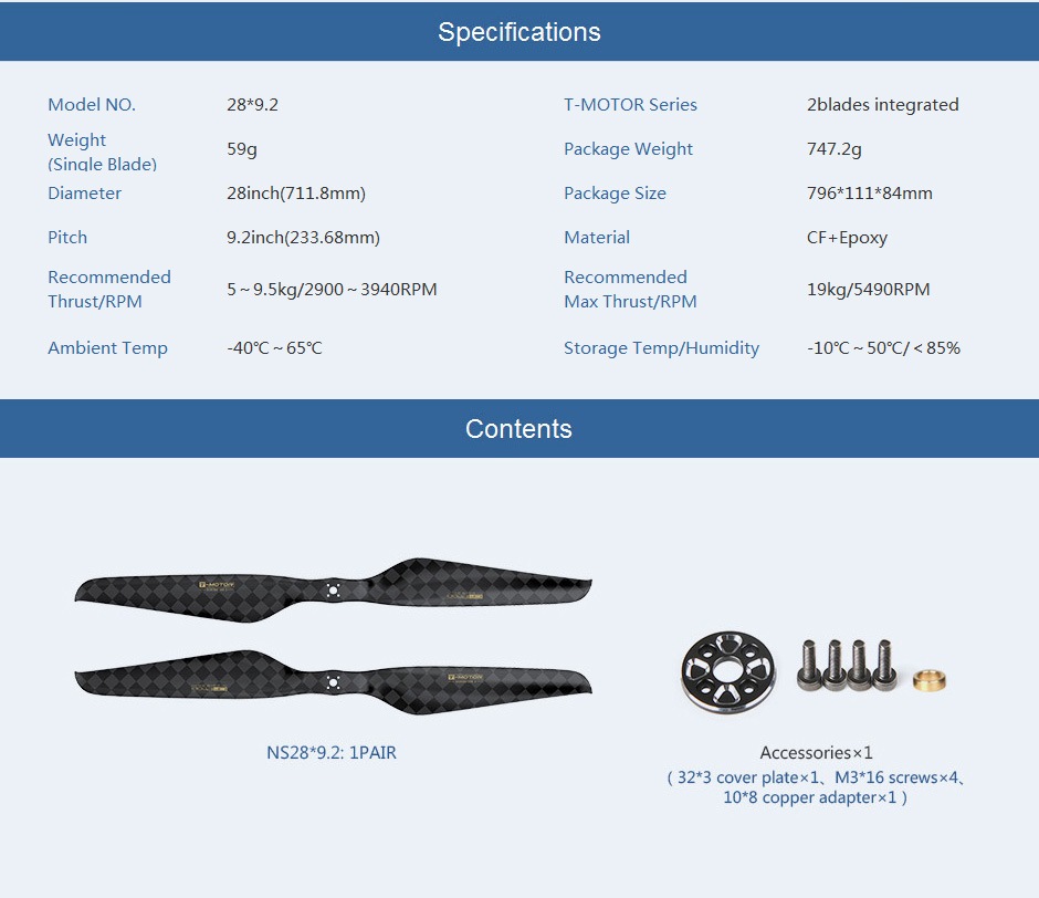 T-MOTOR NS28��9.2 Prop-2PCS/PAIR