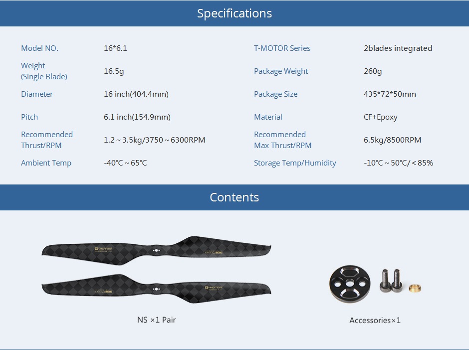 T-MOTOR NS166.1 Prop-2PCS/PAIR