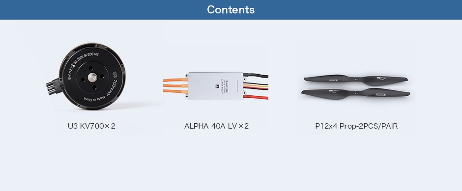T-MOTOR Alpha Optimal Pack��U3 KV700+Alpha 40A LV+P12��4