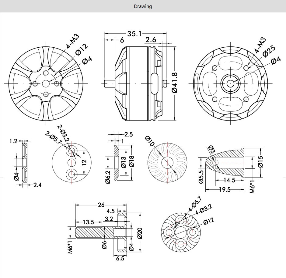 T-MOTOR MN3508 KV380/580/700