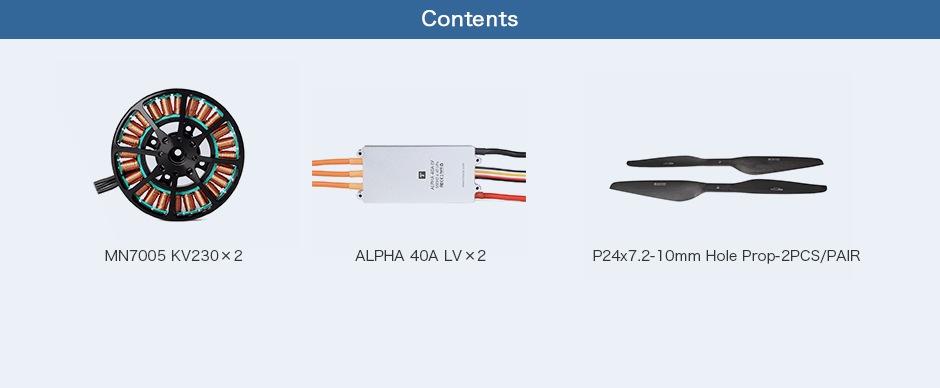 T-MOTOR Alpha Optimal Pack��MN7005 KV230+Alpha 40A LV+P24��7.2