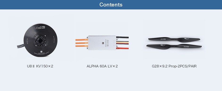 T-MOTOR Alpha Optimal Pack U8 II KV150+Alpha 60A LV+G28��9.2