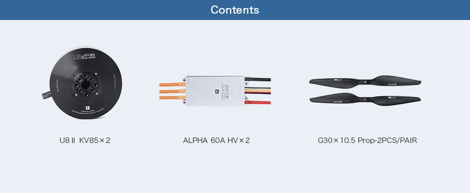 T-MOTOR Alpha Optimal Pack��U8 II KV85+Alpha 60A HV+G30��10.5