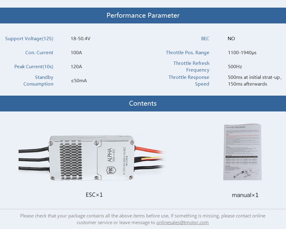 T-MOTOR ALPHA 120A 12S