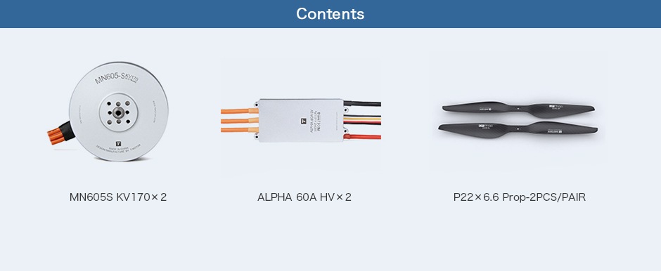 T-MOTOR Alpha Optimal Pack��MN605-S KV170+Alpha 60A HV+P22��6.6