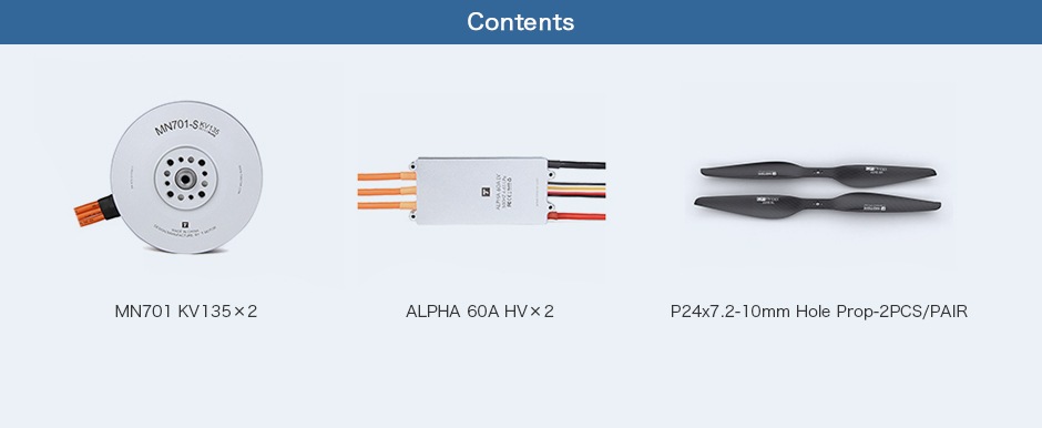 T-MOTOR Alpha Optimal Pack��MN701-S KV135+Alpha 60A HV+P24��7.2