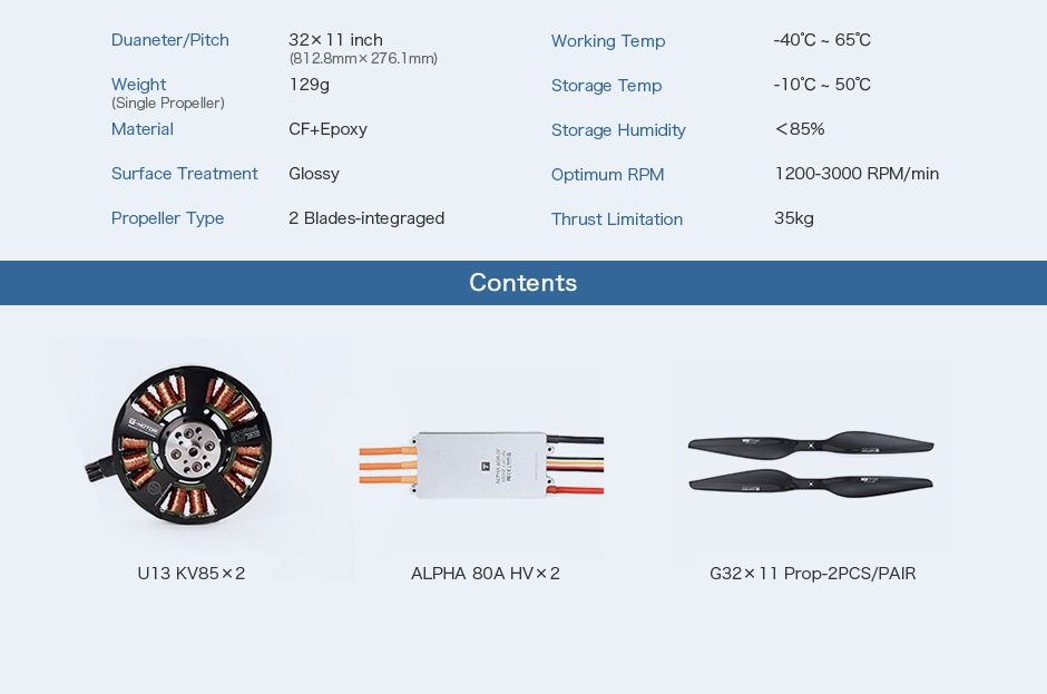 T-MOTOR Alpha Optimal Pack��U13 KV85+Alpha 80A HV+G32��11