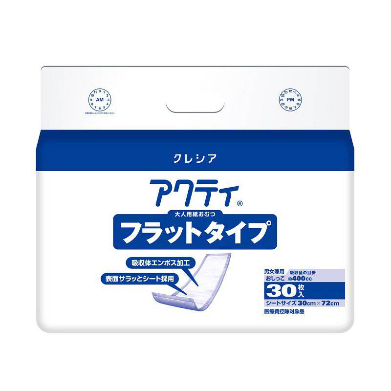 日本製紙クレシア アクティ フラットタイプ30枚入 1ケース(6袋入り)