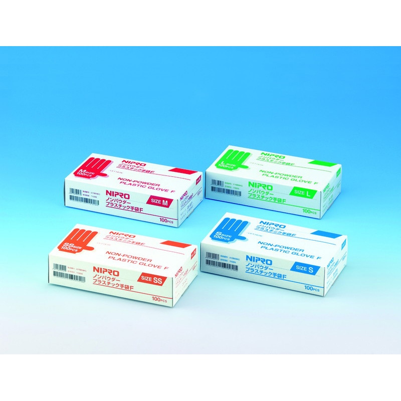 ニプロ ノンパウダープラスチック手袋F 100枚 【各種】