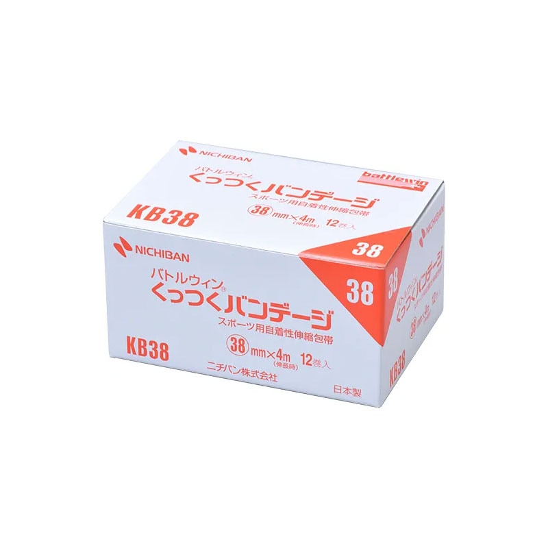 ニチバン 自着性伸縮包帯 BWテーピングテープ くっつくバンデージ KB38