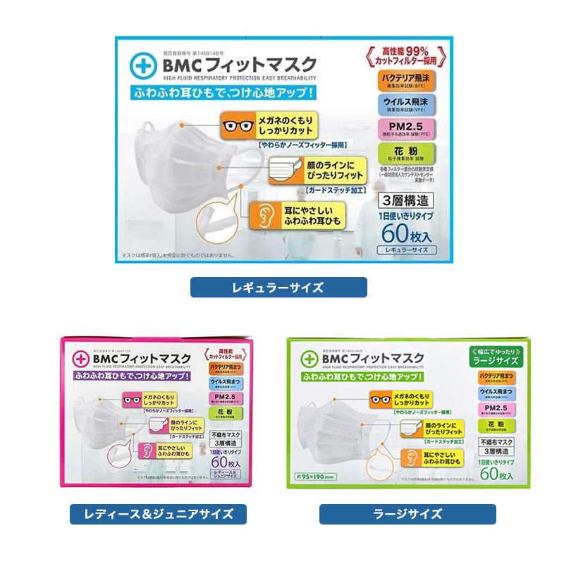 BMCフィットマスク  60枚入【各種】