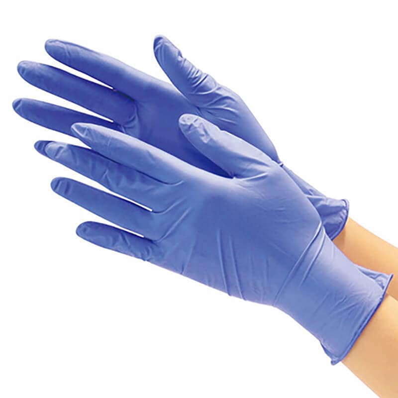 川西工業 ニトリルグローブ クイックフィット 粉なし ブルー250枚入 #2065 【各種】