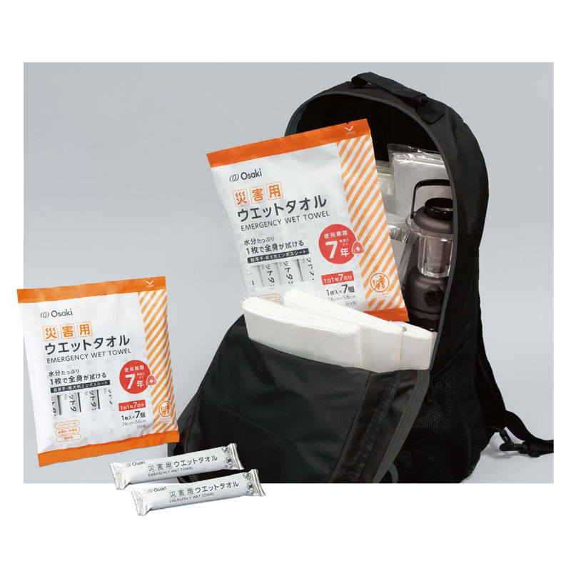 オオサキメディカル 災害用ウェットタオル(防災・非常用)