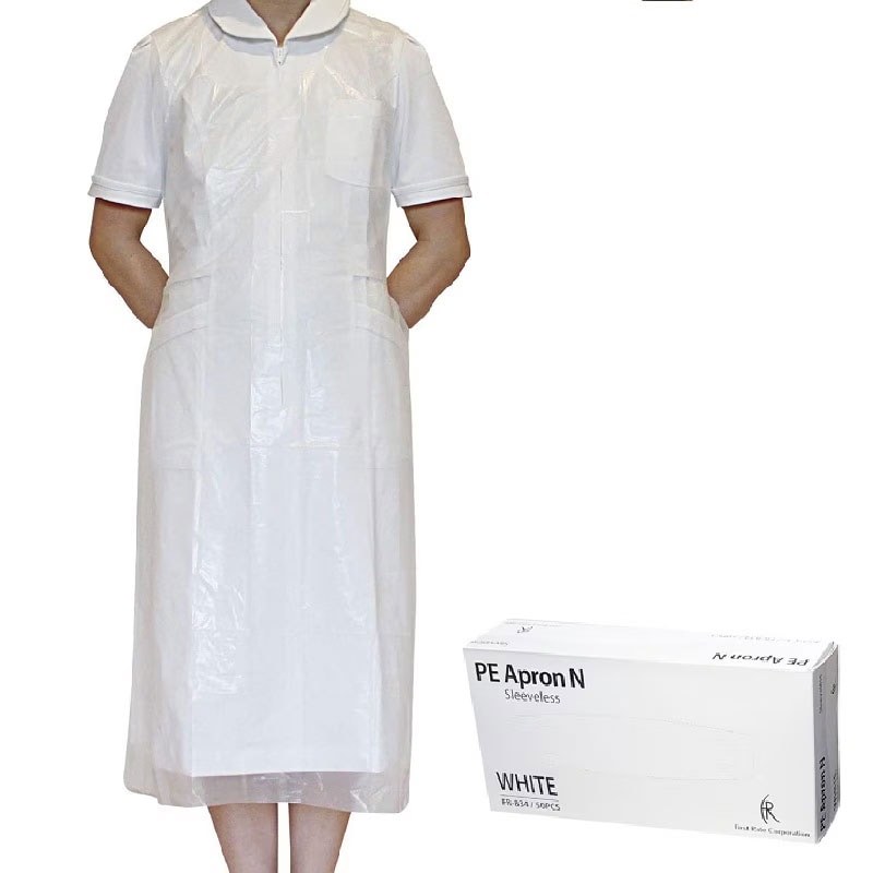 アウトレット　ファーストレイト PEエプロンN 50枚入 袖なし【ホワイト】