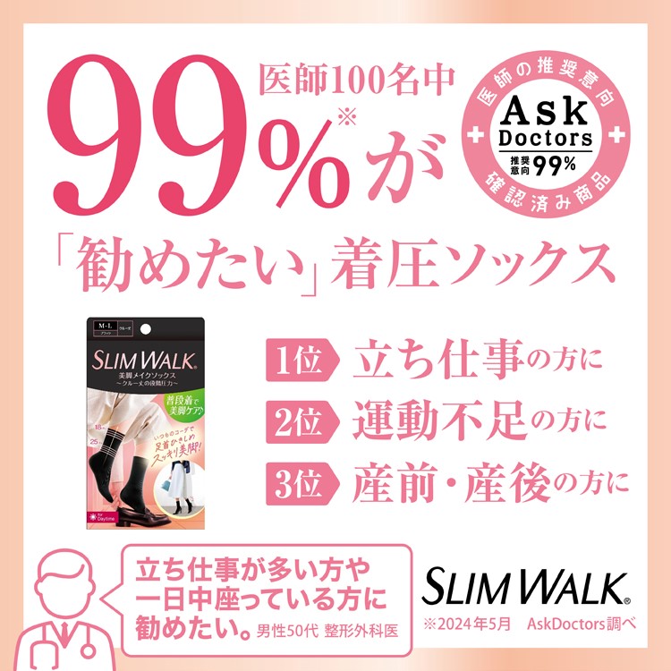 ピップ スリムウォーク 美脚メイクソックス（サイズM-L)｜ 医療用品