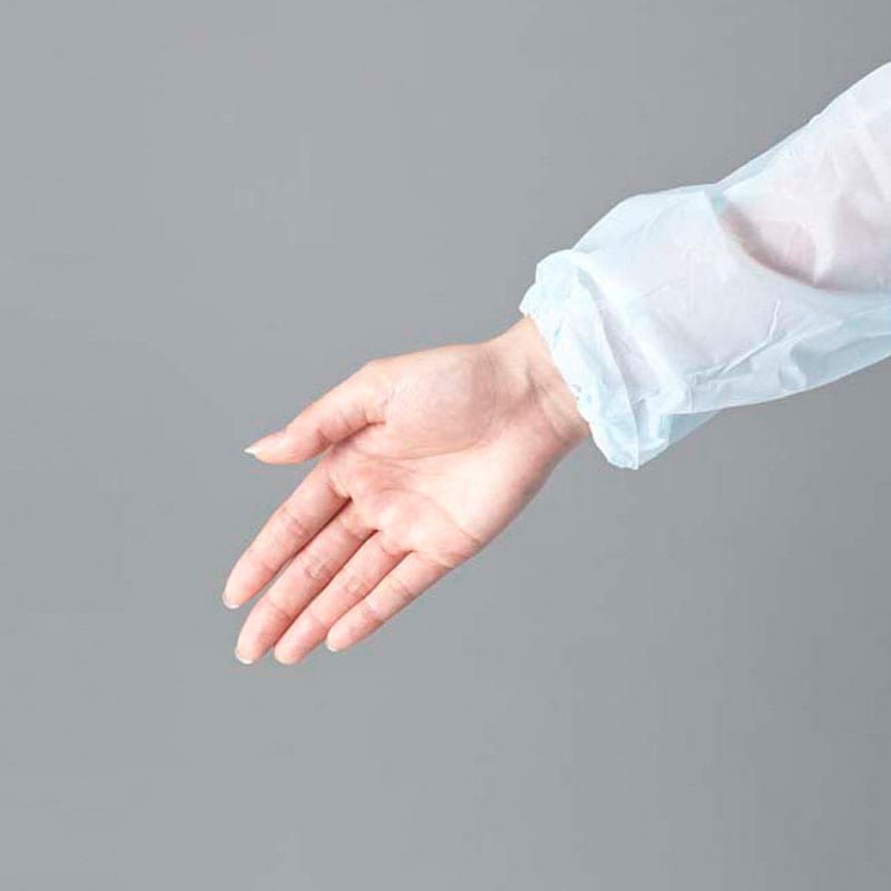 イワツキ プラスチックエプロン 袖付ブルー 20枚入り