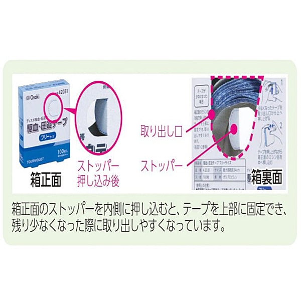オオサキメディカル 駆血・圧迫テープ 100枚