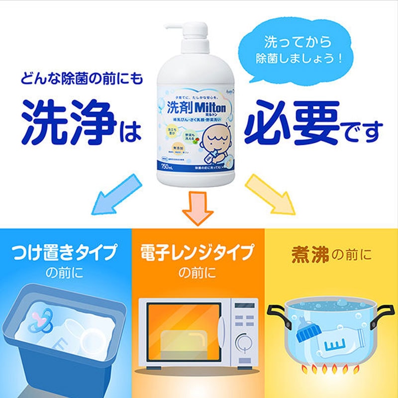 杏林製薬 洗剤Milton哺乳びん さく乳器 野菜洗い 【各種】