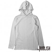 【Publish Brand/パブリッシュブランド】PRATT フード付カットソーパーカー / GREY グレー|長袖Tシャツ|PUBLISH BRAND