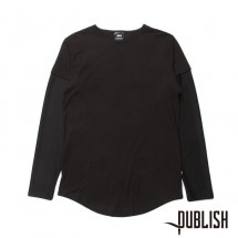 【Publish Brand/パブリッシュブランド】VITALE カットソー / BLACK ブラック 黒|長袖Tシャツ|PUBLISH BRAND