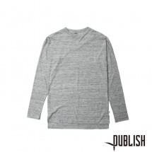 【PUBLISH BRAND/パブリッシュブランド】INDEX L/S DROP SHOULDER TEE ロングTシャツ / HEATHER ヘザーグレー|長袖Tシャツ|PUBLISH BRAND