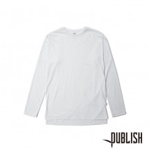 【PUBLISH BRAND/パブリッシュブランド】INDEX L/S DROP SHOULDER TEE ロングTシャツ / WHITE ホワイト 白|長袖Tシャツ|PUBLISH BRAND