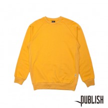 【PUBLISH BRAND/パブリッシュブランド】ALFORD クルースウェット / MUSTARD マスタードイエロー 黄色|スウェット|PUBLISH BRAND