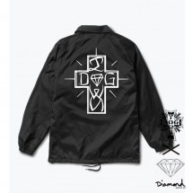 【DIAMOND SUPPLY/ダイヤモンドサプライ X DOGTOWN/ドッグタウン】DIAMOND X DOGTOWN COACHES JACKET コーチジャケット / BLACK ブラック 黒
