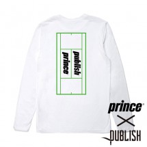 【PUBLISH BRAND/パブリッシュブランド×PRINCE/プリンス】BALL  COURT L/S ロングTシャツ / WHITE ホワイト 白|長袖Tシャツ|PUBLISH BRAND