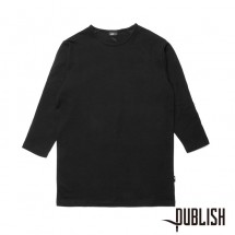 【PUBLISH BRAND/パブリッシュブランド】GORDON 七分袖カットソー / BLACK ブラック 黒|長袖Tシャツ|PUBLISH BRAND