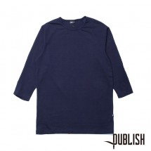 【PUBLISH BRAND/パブリッシュブランド】GORDON 七分袖カットソー / NAVY ネイビー 紺|長袖Tシャツ|PUBLISH BRAND