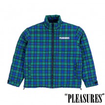 【PLEASURES/プレジャーズ】DECADES PLAID PUFFER JACKET ジャケット / BLUE ブルー 青|アウター|PLEASURES