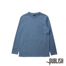 【PUBLISH BRAND/パブリッシュブランド】FRIDAY カットソー / BLUE ブルー 青|長袖Tシャツ|PUBLISH BRAND