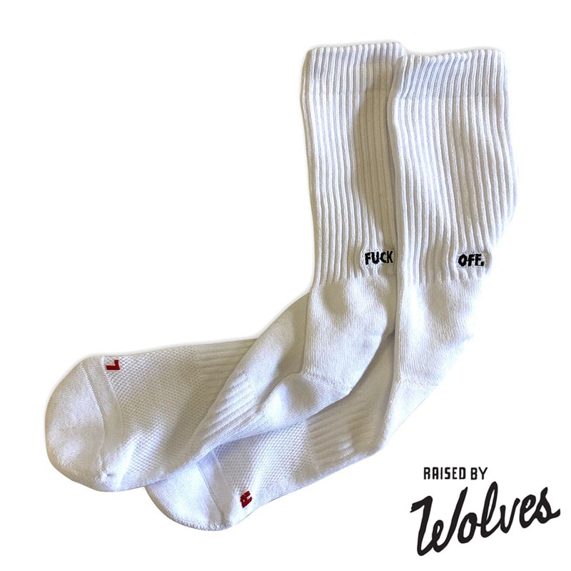 RAISED BY WOLVES/レイズドバイウルブス】Fuck Off Crew Socks RAISED BY WOLVES/レイズドバイウルブス】Fuck Off Crew Socks