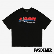 【PAS DE MER/パドゥメ】NEW MED DESIGN T-SHIRT オーバーサイズTシャツ / BLACK ブラック 黒|Tシャツ|Pas De Mer