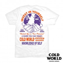 【COLD WORLD FROZEN GOODS/コールドワールドフローズングッズ】INVESTMENT T-SHIRT Ｔシャツ / WHITE ホワイト 白|Tシャツ|COLD WORLD FRO