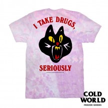 【COLD WORLD FROZEN GOODS/コールドワールドフローズングッズ】JAZZ CAT T-SHIRT Ｔシャツ / COTTON CANDY TIE DYE|Tシャツ|COLD WOR