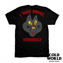 【COLD WORLD FROZEN GOODS/コールドワールドフローズングッズ】JAZZ CAT T-SHIRT Ｔシャツ / BLACK (3M INK)|Tシャツ|COLD WORLD FRO