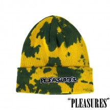 【PLEASURES/プレジャーズ】BACKBONE DYED BEANIE ニット帽 / YELLOW イエロー 黄色|帽子|PLEASURES