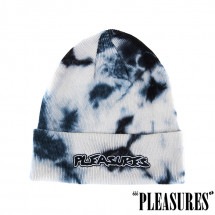 【PLEASURES/プレジャーズ】BACKBONE DYED BEANIE ニット帽 / WHITE ホワイト 白|帽子|PLEASURES