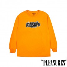 【PLEASURES/プレジャーズ】STRAIN LOGO LONGSLEEVE T-SHIRT 長袖Tシャツ / ORANGE オレンジ|長袖Tシャツ|PLEASURES