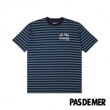 【PAS DE MER/パドゥメ】WAV T-SHIRT Tシャツ / DARK BLUE/LIGHT GREEN ブルー 青 グリーン 緑|Tシャツ|Pas De Mer