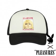 【PLEASURES/プレジャーズ×PLAYBOY/プレイボーイ】MAGAZINE TRUCKER HAT トラッカーキャップ / BLACK ブラック 黒|帽子|PLEASURES