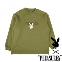 【PLEASURES/プレジャーズ×PLAYBOY/プレイボーイ】BUNNY LOGO CREWNECK クルーネックスウェット / GREEN グリーン 緑|スウェット|PLEASURES